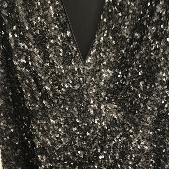 Express Black Long Sleeve Sequin Dress (Drycleaned) - Picture 5 of 8